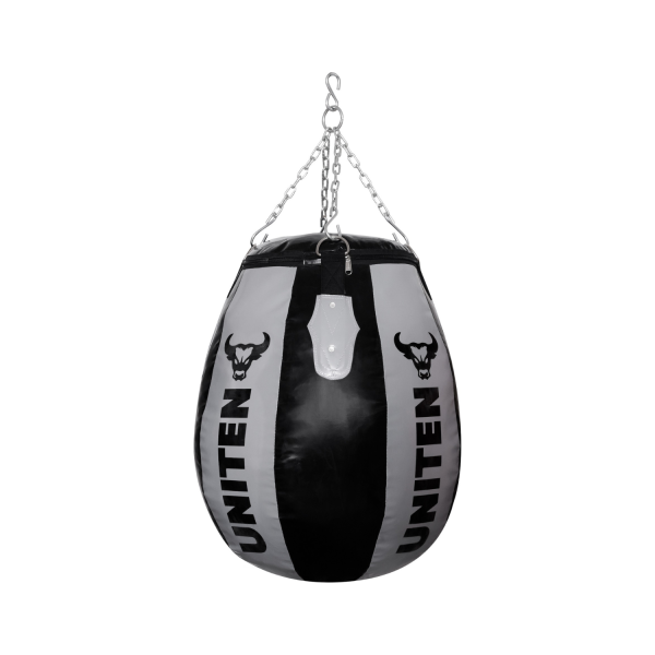 Uniten Vinyl Round Body Snatcher Punching Bag (Grey Black) - Image 2